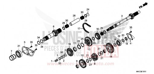 BOITE DE VITESSES (ARBRE SECONDAIRE) (DCT) GL1800DAL de 2020